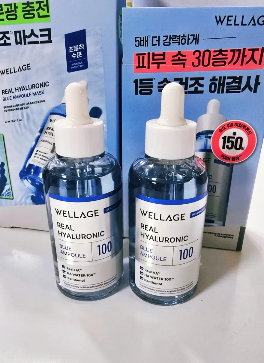 웰라쥬 히알루로닉 블루 앰플 & 마스크팩 사용 후기 — 사진 2