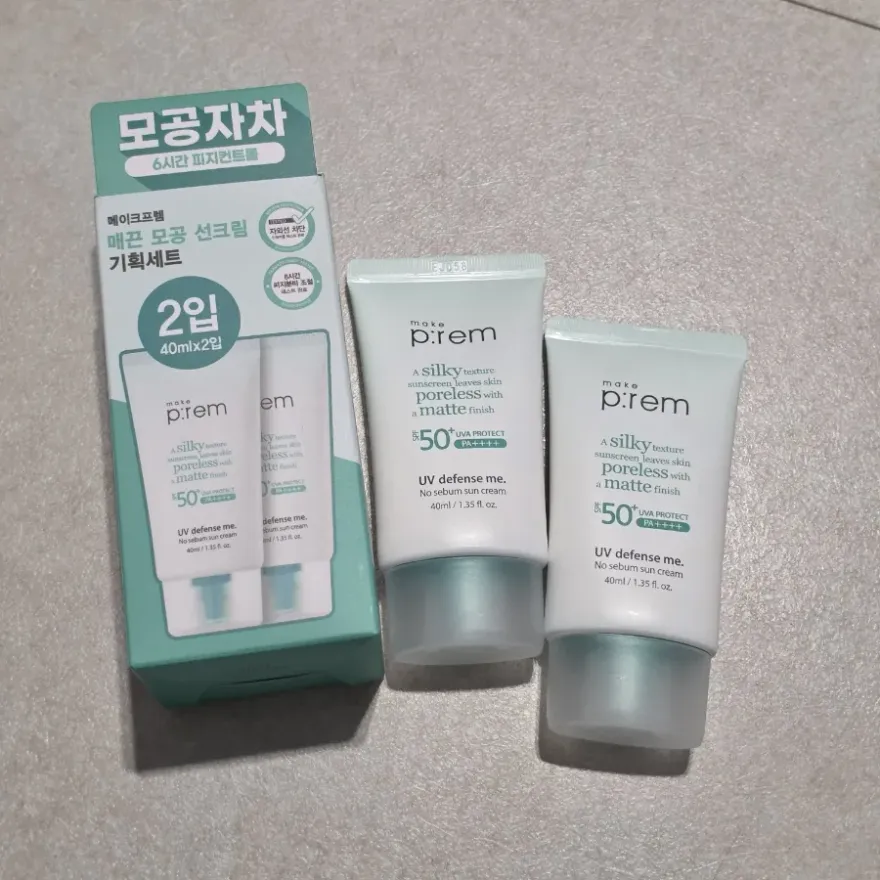 메이크프렘 노세범 선크림, 여름철 지성 피부 유분기 잡아주는 저자극 무기자차 — 사진 4
