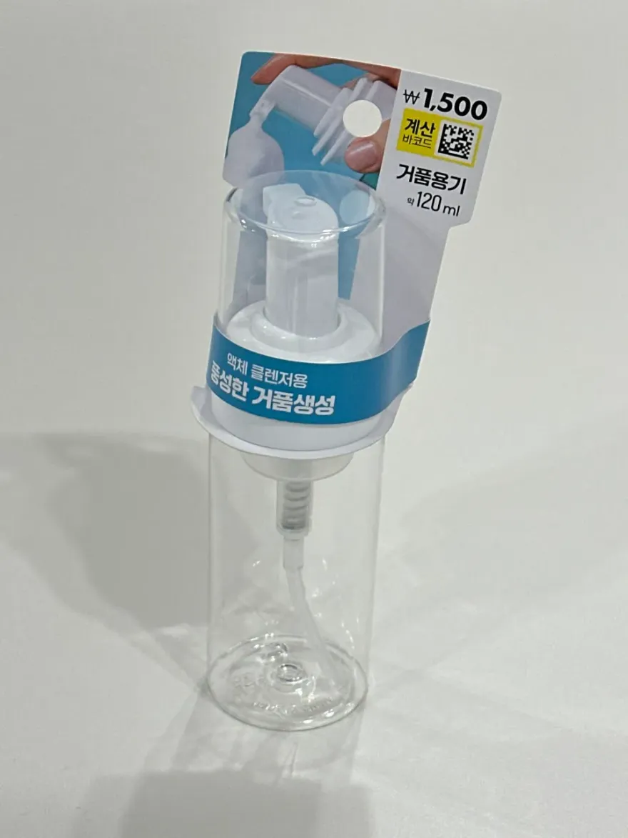다이소 거품용기 클렌징워터, 화장솜 자극 없이 아침 세안 — 사진 5