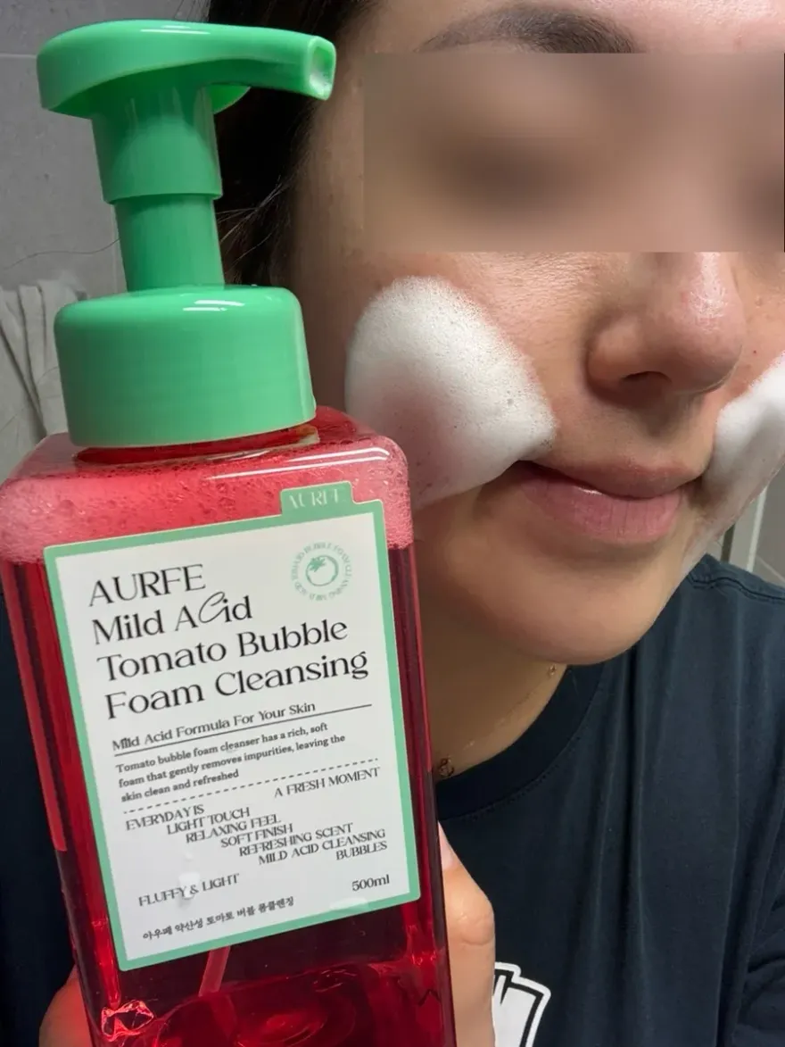 아우페 약산성 토마토 버블 폼클렌징, 촉촉한 마무리감 — 사진 11